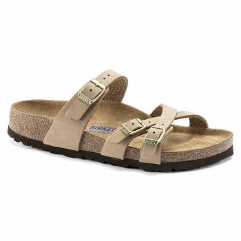 Dámské Franca Birkenstock Soft Footbed Nubuck Læder Béžový | CZ 452EBC